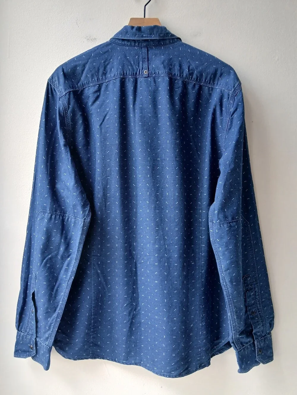 Banana Republic Snap Front Shirt Indigo Men's Large NWT